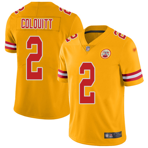 Men Kansas City Chiefs #2 Colquitt Dustin Limited Gold Inverted Legend Football Nike NFL Jersey->women nfl jersey->Women Jersey